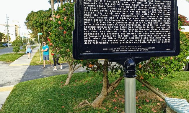 Silver Thatch Mounted Beach Patrol Marker