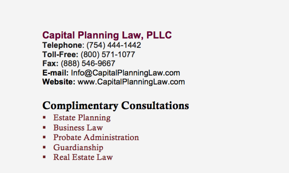 Capital Planning Law, PLLC